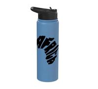 Africa Map Silhouette African Continent Letters Shape Pride Stainless Steel Insulated Water Bottle