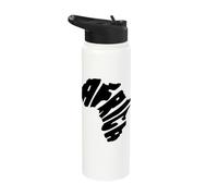 Africa Map Silhouette African Continent Letters Shape Pride Stainless Steel Insulated Water Bottle