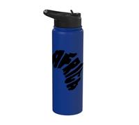 Africa Map Silhouette African Continent Letters Shape Pride Stainless Steel Insulated Water Bottle
