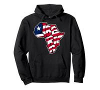 Africa Map with Liberia Graffiti Typography & Liberian Flag Pullover Hoodie