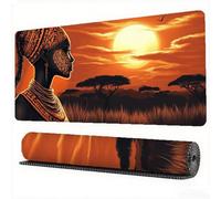 Africa Mouse Pad 800 x 300 x 3 mm XXL Desk Mat Woman Mouse Mat, Extended Japanese Mousepad, Large Desk Pad with Non-Slip Base and Stitched Edge Office Accessories for Home Gaming Work Laptop,Model541