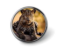 Africa Nature Leopard Badge Holder Personalized Metal Button Pin Fashion Round Badge with Pattern Pin DIY Button Badges Exquisite Brooch Crafts Gift Clothes Decorative Pins
