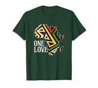 Africa One Love | African Map | Proud African T-Shirt, Men, Dark Green, Small