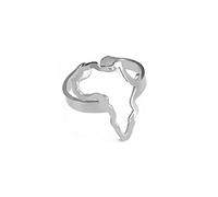 Africa Outline Map Rings women's Adjustable Ring - Maps of African Charm Opening Finger Classic Finger Ring Culture Jewelry For Unisex Ladies Birthday Party Gift,Silver,As shown