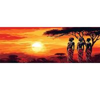 Africa Paint by Numbers for Adults Beginners, 34x101 Inch Large Paint by Numbers Lady, Easy DIY Acrylic Oil Painting by Numbers for All Ages Crafts for Home Wall Decor, Gift (Without Frame) -H905