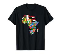 Africa Pride African Continent Map with Flag - Africa Map T-Shirt