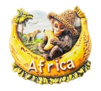 Africa Resin Fridge Magnet Souvenir Monkey Banana Safari Style | Home Kitchen Decoration Classic Landmark Craft made from polyresin, Ideal for collection or travel gifting