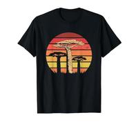 Africa Retro Sunset African Baobab Trees Value Graphic T-Shirt, Men, Black, M