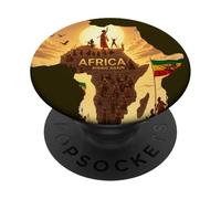 Africa Rising again Ethiopian Lion Judah Rasta Jamaican PopSockets Adhesive PopGrip