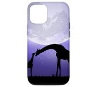 Africa Safari Zoo Keeper Animal Night Moon Family Giraffe Case for iPhone 12/12 Pro