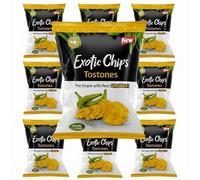 Africa Select 16x Exotic Chips Tostones Real Crunch 75g | Savoury Green Plantain Snack | Case of 16