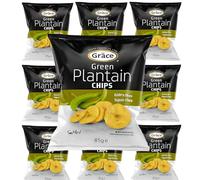 Africa Select 18x Grace Green Plantain Chips Gluten Free High in Fibre 85g | Classic Savoury Snack | Case of 18