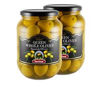 Africa Select 2 x Garusana Queen Whole Olives - 835g Jars | Premium Large Spanish Olives in Brine | Perfect for Tapas, Salads & Mediterranean Cooking