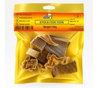 Africa Select 200G Stockfish Steak Pack of 2 X 100g - Premium Tusk (Brosme Brosme) Dried Fish Cuts for African Soups & Stews
