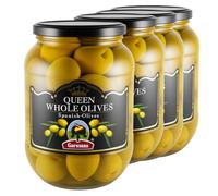 Africa Select 4 x Garusana Queen Whole Olives - 835g Jars | Bulk Family & Catering Pack | Authentic Mediterranean Olives in Brine