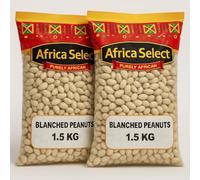Africa Select Blanched Peanuts 3kg | Premium Raw Peanuts Without Skin for Snacking, Roasting & Cooking | Family Pack
