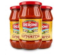 Africa Select Deroni Spicy Finely Ground Lutenitsa - Roasted Vegetable Relish (520g) - Bulgarian Spread with Chili Peppers, Tomatoes & Carrots - Vegan, No Preservatives, Gluten-Free Dip - Pack of 3