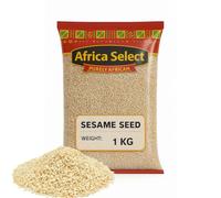 Africa Select Hulled Sesame Seed 1kg | Premium White Sesame Seeds for Baking, Cooking & Garnishing | Rich in Calcium & Healthy Fats