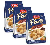Africa Select Lago Party Wafers 3 Multipack - Cocoa Flavour Crispy Cream Filled Wafer Biscuits - 3x250g Family Pack