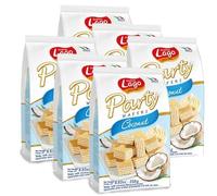 Africa Select Lago Party Wafers 6 Multipack - Coconut Flavour Crispy Cream Filled Wafer Biscuits - 6x250g Family Pack