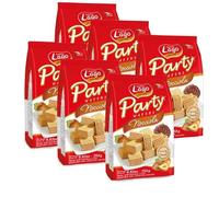 Africa Select Lago Party Wafers 6 Multipack - Hazelnut Flavour Crispy Cream Filled Wafer Biscuits - 6x250g Family Pack
