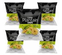 Africa Select Lime Plantain Chips Bulk Box, 9 x 85g | Tangy Zesty Fruit Crisps Pack | Gluten-Free, High Fibre Crunchy Vegan Healthy Snacks