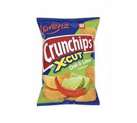 Africa Select Lorenz Crunchips X-Cut Chilli & Lime - 24 x 130g | Bulk Pack | Spicy & Tangy Ridged Potato Chips