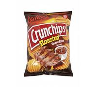 Africa Select Lorenz Crunchips X-Cut Roasted Spare Ribs Flavour - 24 x 130g | Bulk Pack | Smoky BBQ Ridged Potato Chips