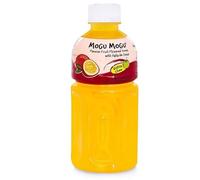 Africa Select Pack of 12 Mogu Mogu Nata De Coco Passion Fruit Drink - 320ml Bottles | Tropical Juice with Chewy Coconut Jelly