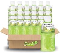 Africa Select Pack of 24 Mogu Mogu Nata De Coco Melon Drink - 320ml Bottles | Tropical Fruity Juice with Chewy Coconut Jelly