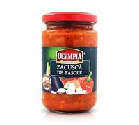AFRICA SELECT Pack of 4 Olympia Zacusca de Fasole - Traditional Romanian Bean Snack Spread 300g Jars | Natural Vegetable & Bean Paste | Vegan & Ready to Eat