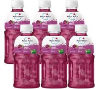 Africa Select Pack of 6 Mogu Mogu Nata De Coco Grapes Drink - 320ml Bottles | Grape Juice with Chewy Coconut Jelly