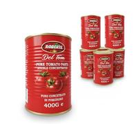 Africa Select pack of 6 Roberts del-tom Tomato Paste 400g - Double Concentrated, Rich and Thick for Stews, Jollof and African Recipes