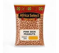 Africa Select Pink Skin Peanuts 3kg | Premium Raw Peanuts with Skin for Snacking, Roasting & Cooking | Family Pack