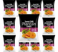 Africa Select Sweet Chilli Plantain Chips Multipack, 85g (Pack of 9) - Crunchy Yellow Banana Crisp Snacks, Gluten Free, High Fibre, Authentic Sweet & Spicy Caribbean Flavor, Healthy Savoury Snack