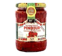 Africa Select Vipro Authentic Red Baked Pindjur Balkan Roasted Red Pepper & Eggplant Spread, Mild Vegetable Relish Condiment, 580ml Pack