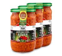 Africa Select Vipro Home Made Mild Ajvar - 580ml Jars (Pack of 3) | Authentic Roasted Red Pepper Relish from the Balkans