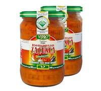 Africa Select Vipro Romanian Zacusca Ajvar Sauce | Roasted Pepper & Aubergine Dip | Balkan Vegetable Relish Paste, 580ml (Pack of 2)