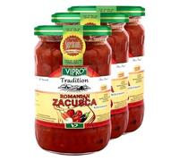 Africa Select Vipro Zacusca with Tomato - 580ml Jars (Pack of 3) | Authentic Romanian Roasted Tomato & Vegetable Relish