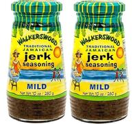 Africa Select Walkerswood Traditional Jamaican Jerk Seasoning Mild - 280g Jars (4-Pack) + Uplabel Creations 180ml Food Pot | Authentic Caribbean Flavour | BBQ & Marinades