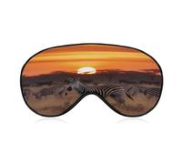 Africa Sunset Zebra Eye Mask Soft Sleep Mask for Side Sleeper Light Blocking Night Eye Cover with Adjustable Strap Sleep Shade Cover Night Blindfold Eyeshade Sleeping Masks for Travel