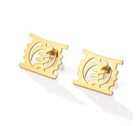 Africa Symbol Stud Earrings Africa Wisdom Adinkra Gye Nyame Symbols Ethnic Jewelry Women Men, Medium, Stainless Steel, No Gemstone