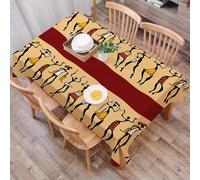Africa Tablecloth Square 100x100 cm - 3D Printed African Woman Pattern Table Cover and Table Cloth - Wipe Clean Waterproof Polyester Fabric for Garden, Kitchen, Party, Picnic 4489v