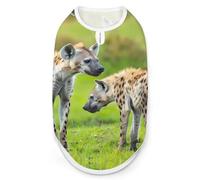Africa Two Spotted Hyenas Dog Shirts Sleeveless T-Shirt Pet Tank Top Soft Summer Vests Clothes for Dogs And Cat 2XL