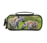 Africa Two Spotted Hyenas Pencil Case Portable Makeup Bag Organizer Pencil Pouch Cosmetic Bags for Women