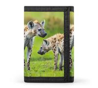 Africa Two Spotted Hyenas Trifold Wallets Slim Coin Purse Credit Card Holder Wallet Money Clip for Women Men