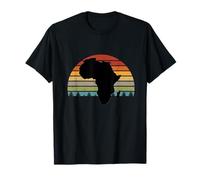 Africa Vintage Retro Sun Black Map Mama Africa Roots T-Shirt