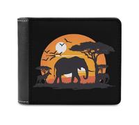 Africa Wild Animals Sunset Printed Bifold Wallet with Hidden Compartments Pocket Money and Credit Card Holder for Men Women