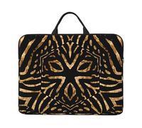 Africa Wild Zebra Black Gold Stripe, 14 Inch Laptop Sleeve, Notebook Bag Laptop Case Sleeve Briefcase with Handle