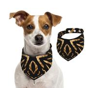 Africa Wild Zebra Black Gold Stripe,Dog Bandanas Cotton Pet Scarf Adjustable Bibs for Pet,S